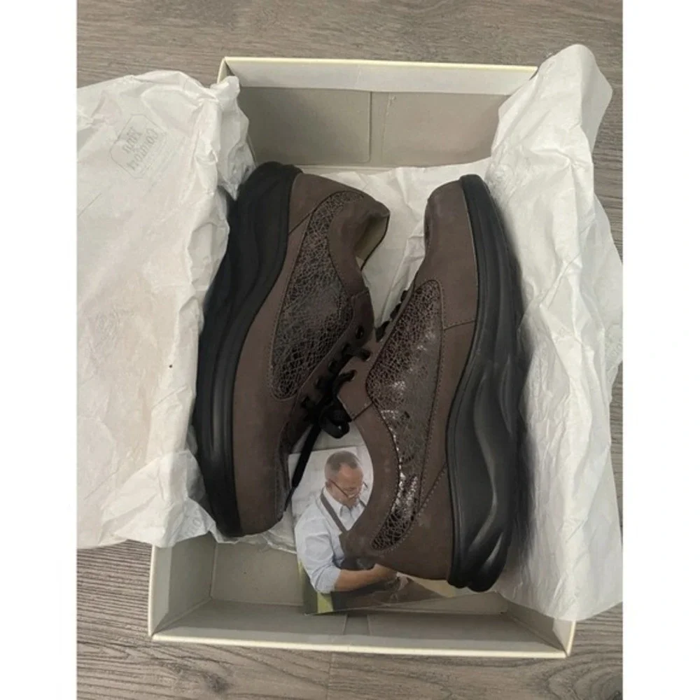 Finn Comfort Columbia Leather Shoes Women's Size 7 Brown Black